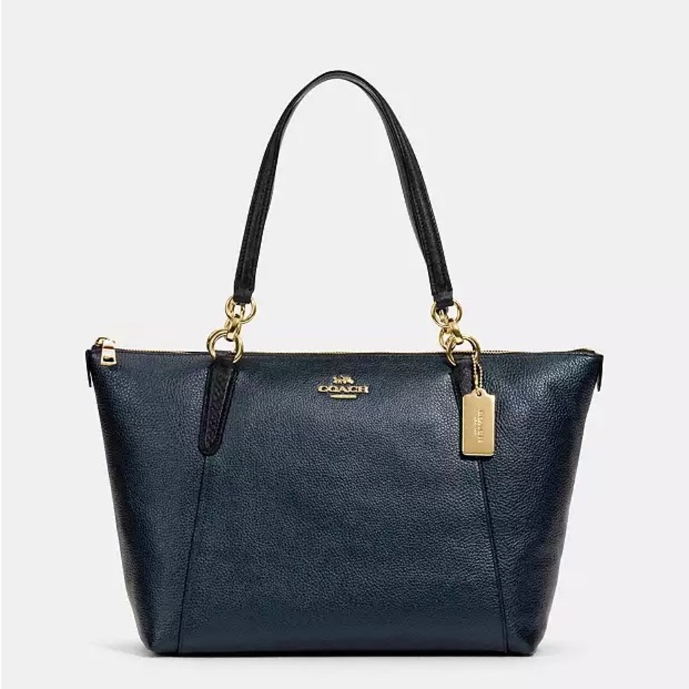 Coach Black Tote Bag with Gold Accents
